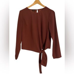 Talbots Women’s Maroon Blouse with Side Tie